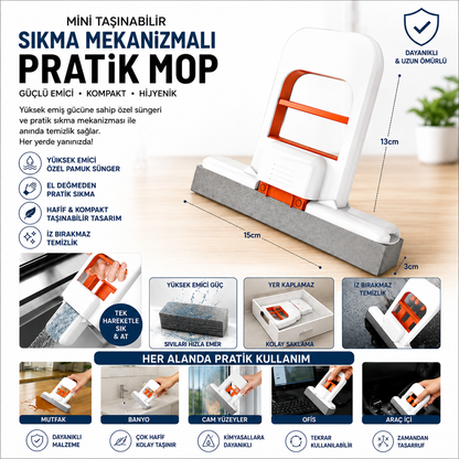 MiniMOP Akıllı Süngerli Temizlik Aparatı